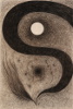Uhlová kresba na plátně, 195 x 130 cm