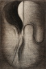 Uhlová kresba na plátně, 195 x 130 cm