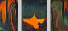 Olej na plátně, 195 x 114 cm, 195 x 162 cm, 195 x 114 cm