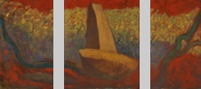 Olej na plátně, 195 x 114 cm, 195 x 162 cm, 195 x 114 cm