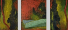 Olej na plátně, 195 x 114 cm, 195 x 162 cm, 195 x 114 cm